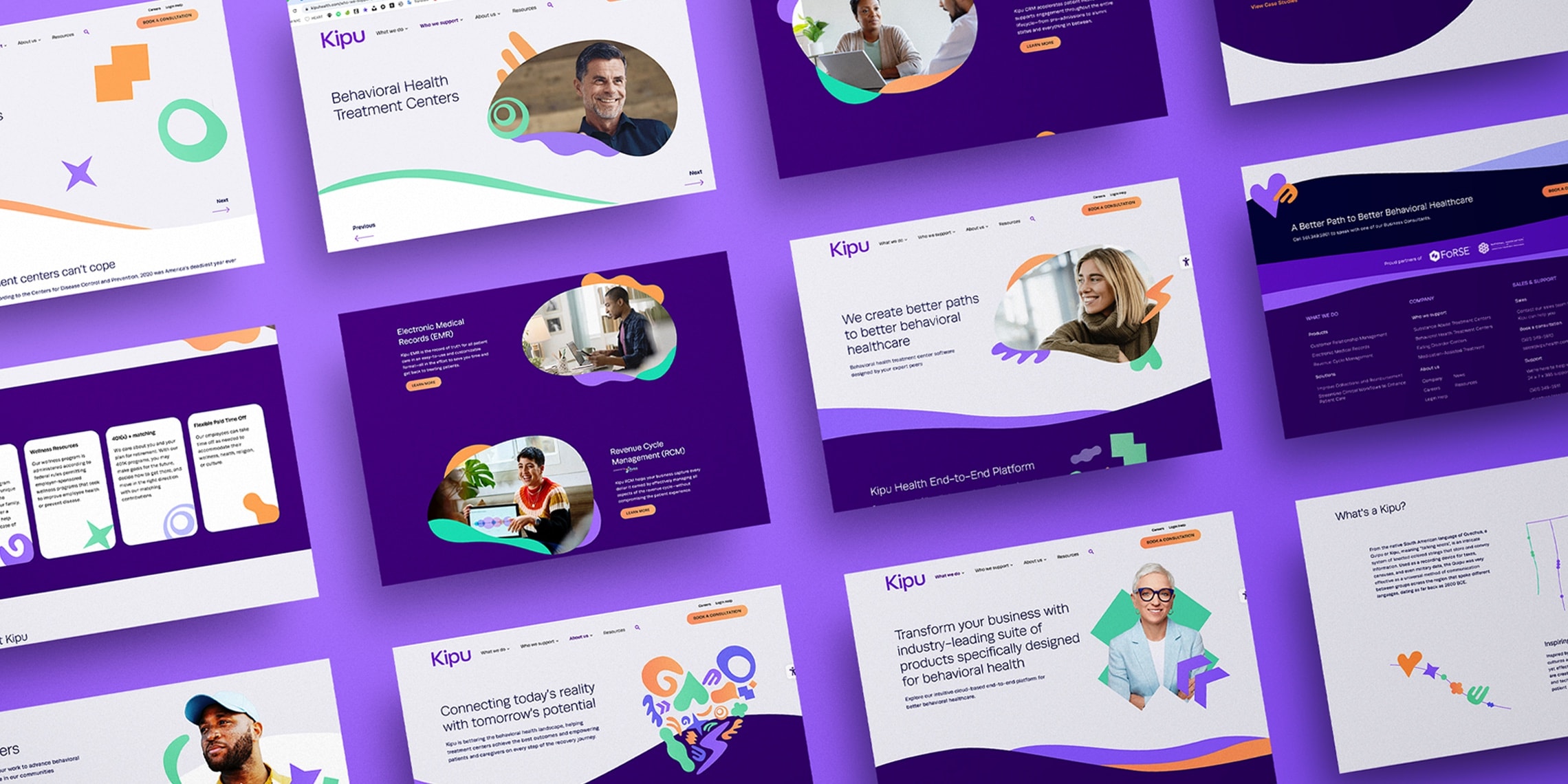 Examples of web pages developed for Kipu