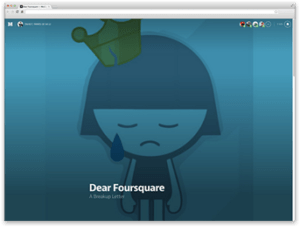 screenshot of dear foursquare post