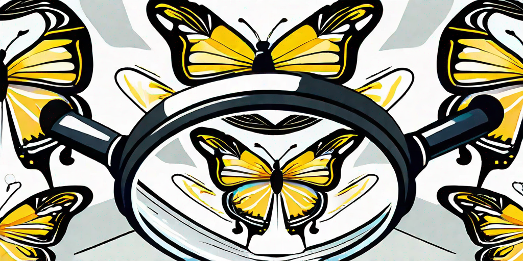 A magnifying glass focusing on a vibrant