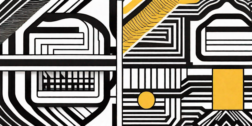 Two distinct items - a simple symbol on one side and a complex