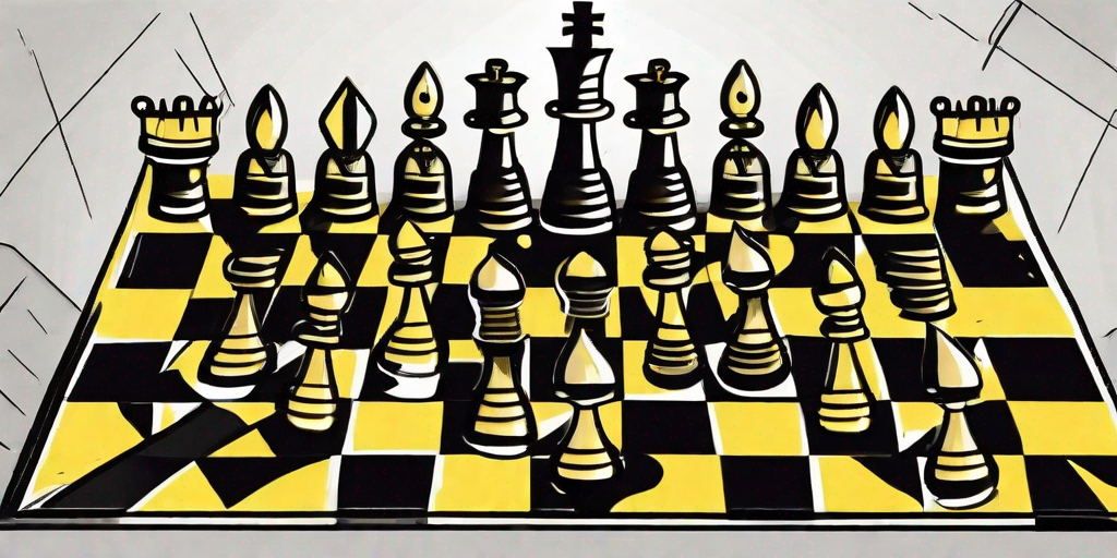 A chessboard with chess pieces