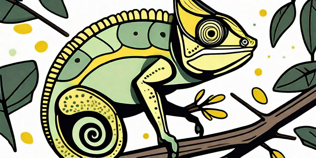 A chameleon on a branch