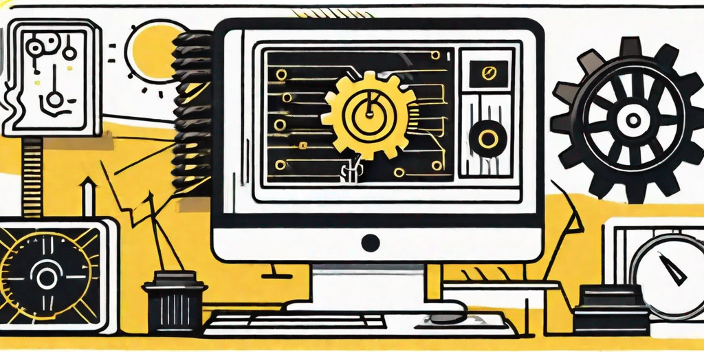 A computer with a loading bar progressing quickly