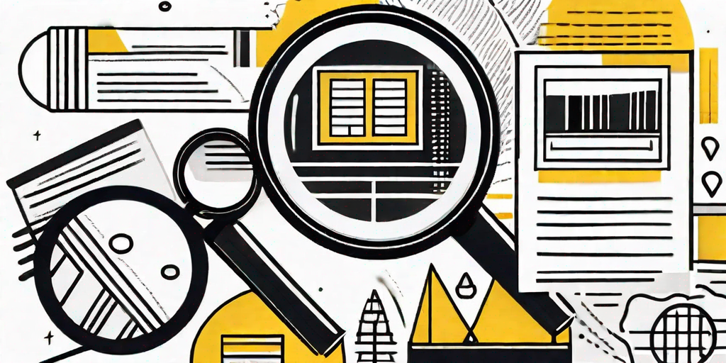 A magnifying glass hovering over a collection of unique