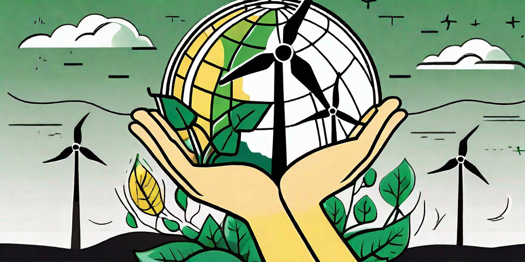 A globe entwined with green vines