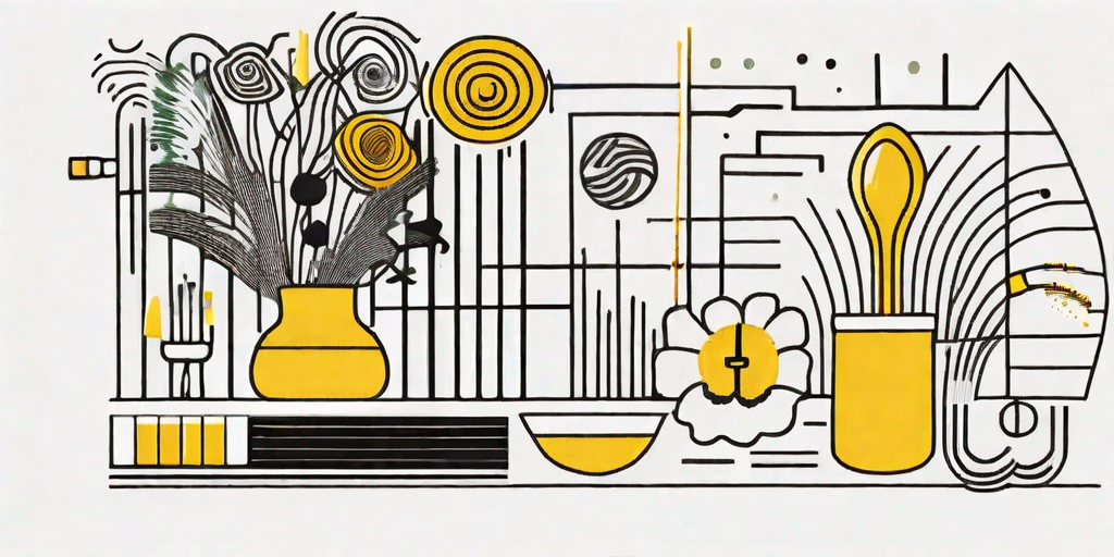 A vibrant tapestry composed of various abstract elements and symbols that represent different sensory experiences