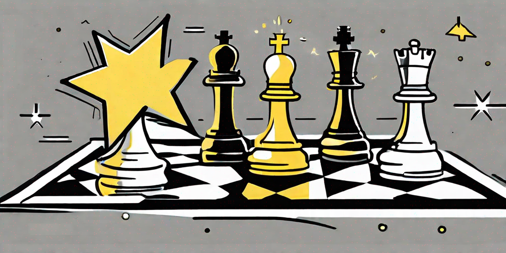 A chessboard with pieces strategically placed