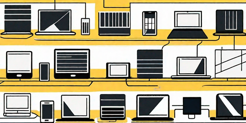 Various digital devices like a laptop