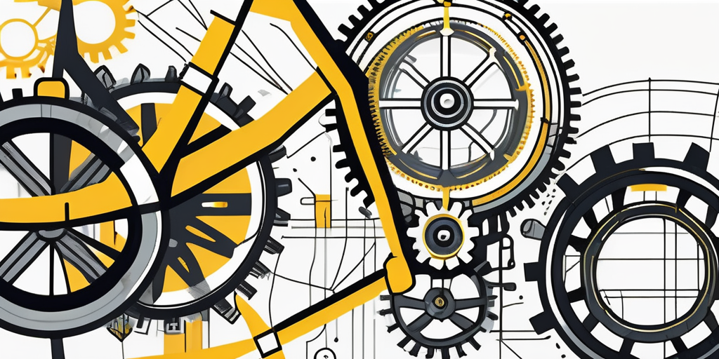A complex network of interconnected gears