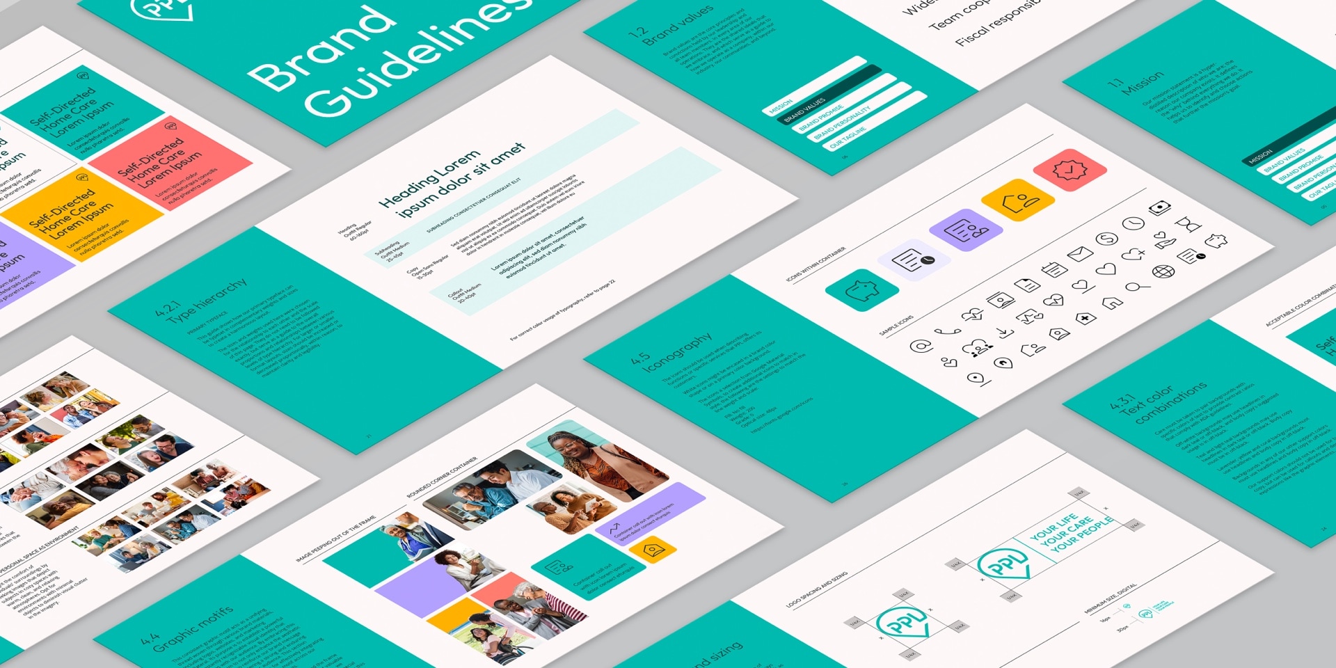 Examples of the design system developed for PPL