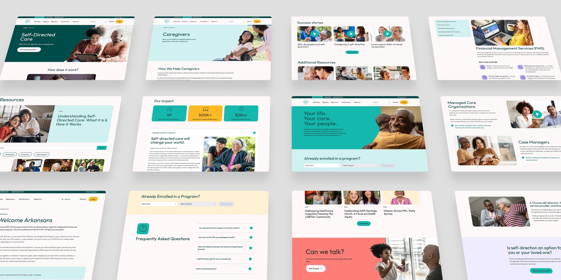 a collage of PPL web pages