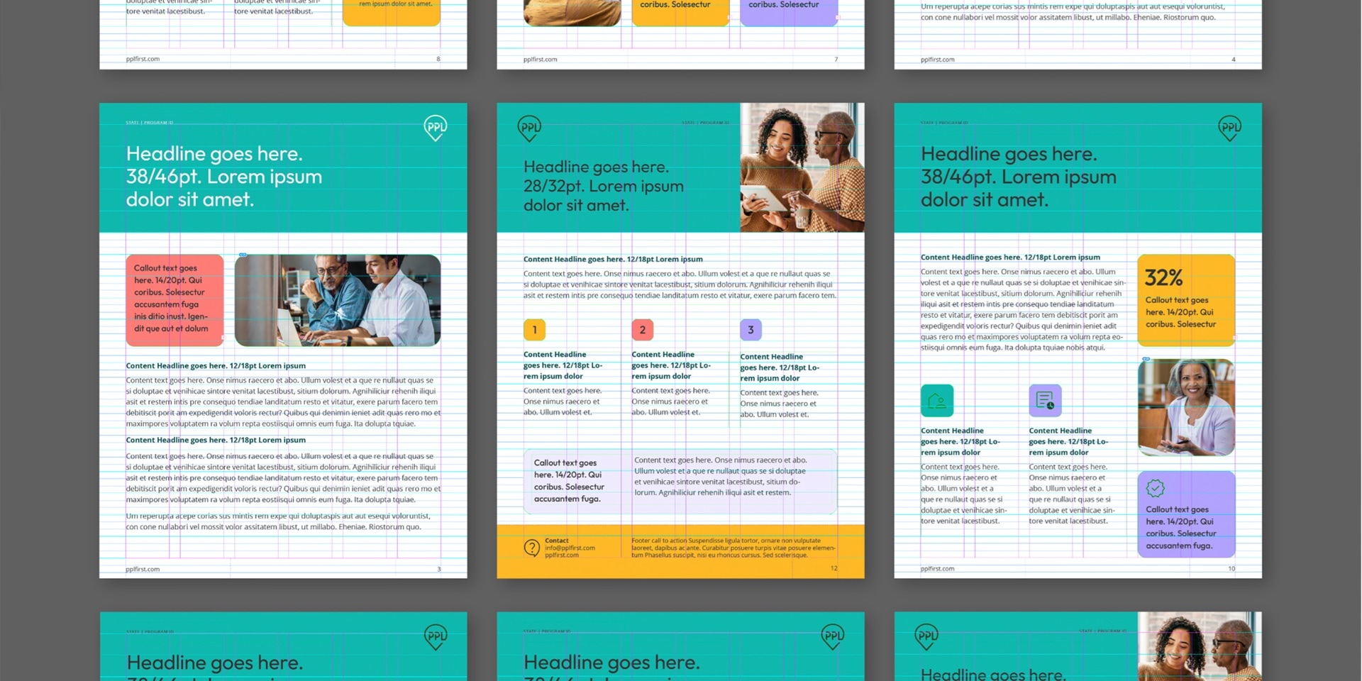 Examples of different layouts developed for PPL