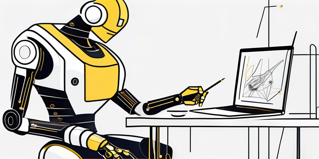 A traditional quill pen and a modern ai robot