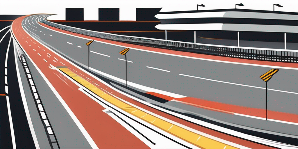 A racing track with two lanes