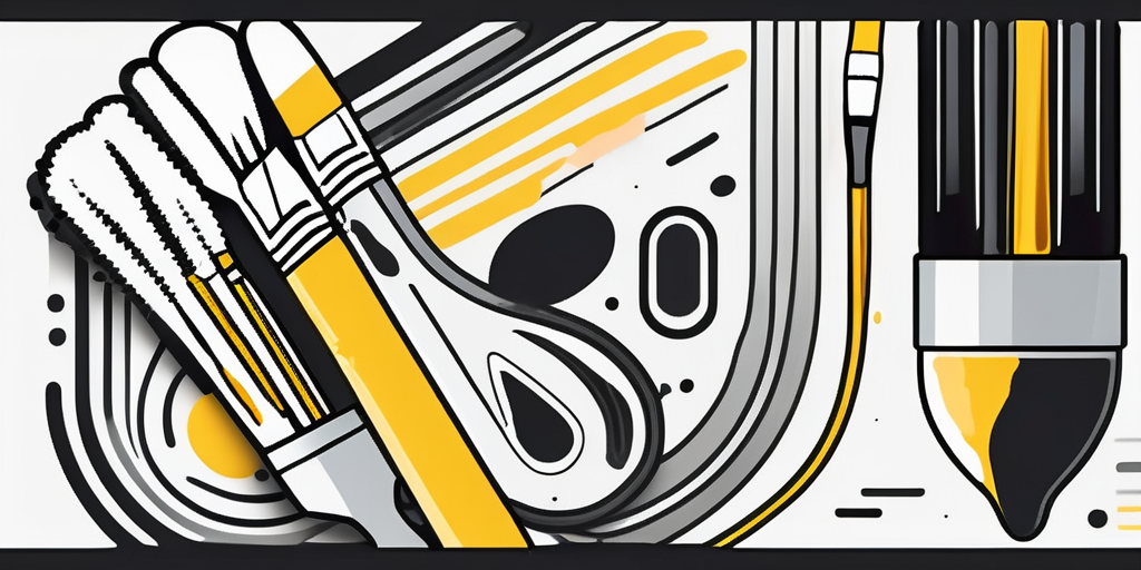 A computer monitor displaying a digital paintbrush creating a unique