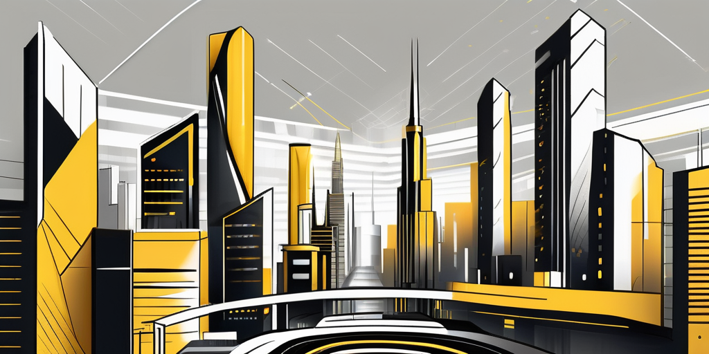 A futuristic cityscape with ai-powered machinery