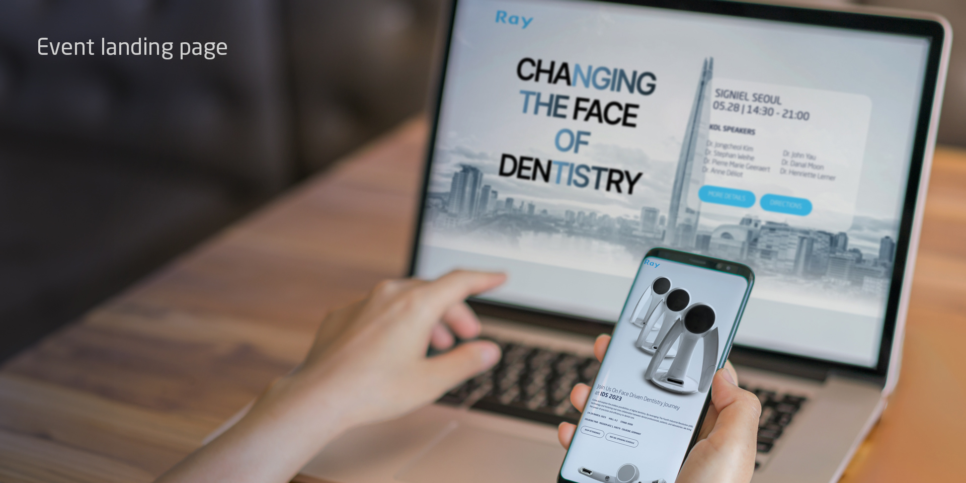 An IDS represent in Germany receives invitation to Ray Symposium Seoul through a smartphone