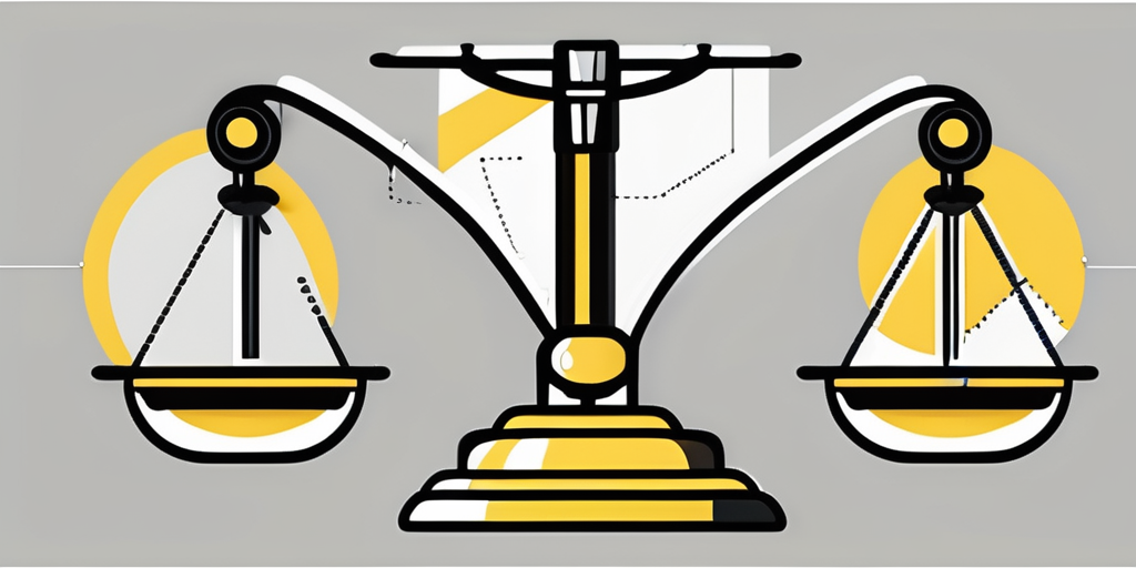 A digital scale balanced perfectly