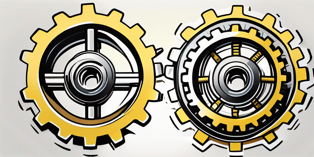 Two gears interlocking