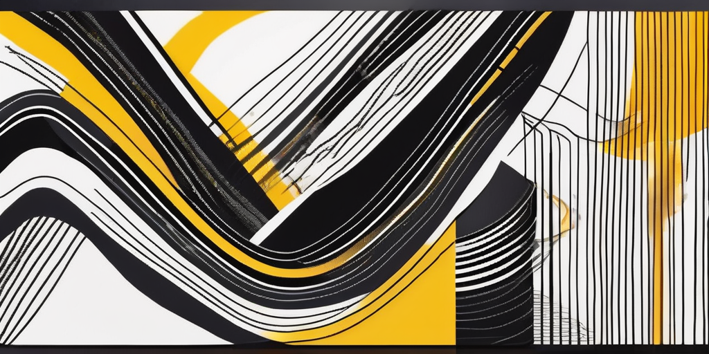 An abstract soundwave intertwining with vibrant colors and textures