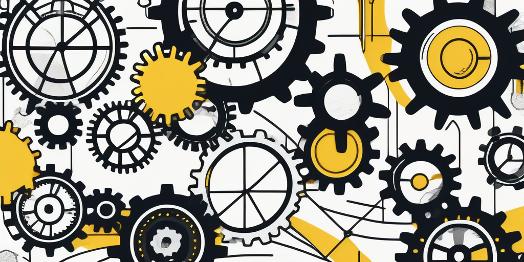 An interconnected web of gears and cogs