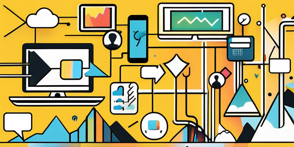 A vibrant social media landscape filled with dynamic icons representing various platforms