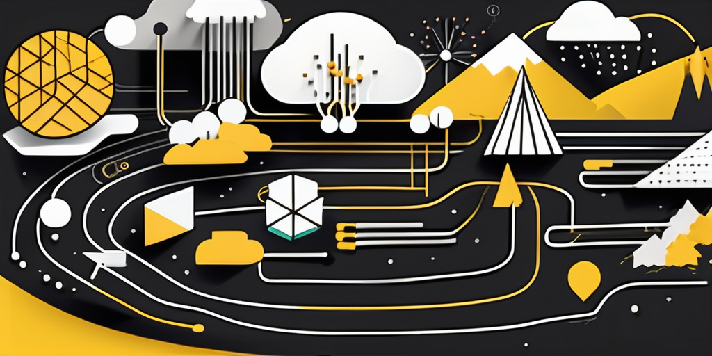 An abstract landscape that represents a digital marketing ecosystem