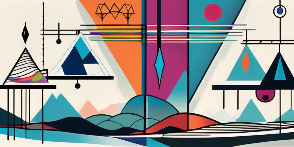 An abstract representation of a balanced scale