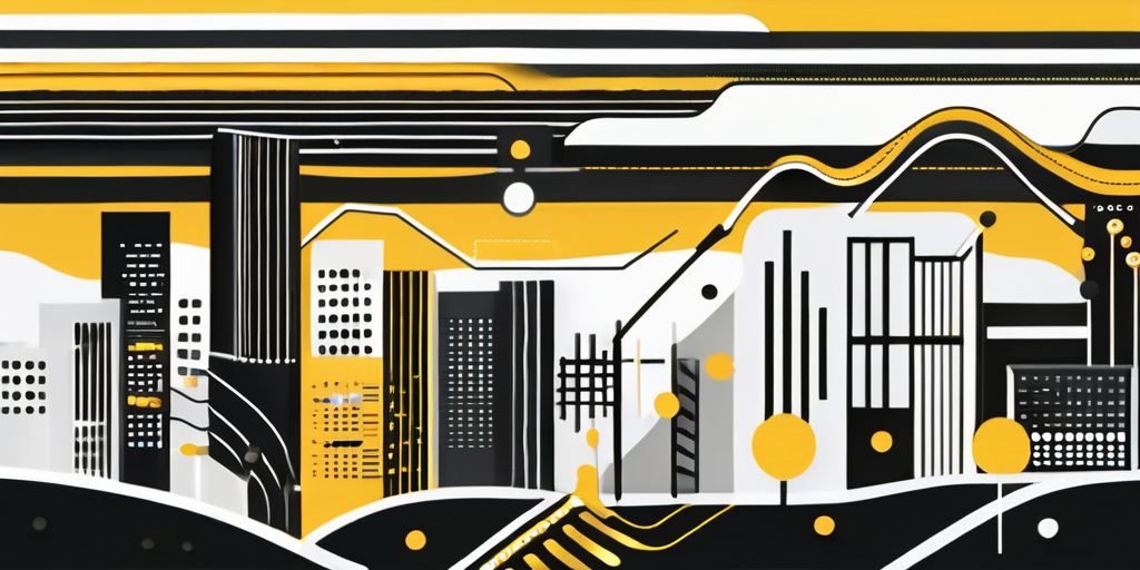 An abstract representation of a digital landscape featuring interconnected nodes and pathways