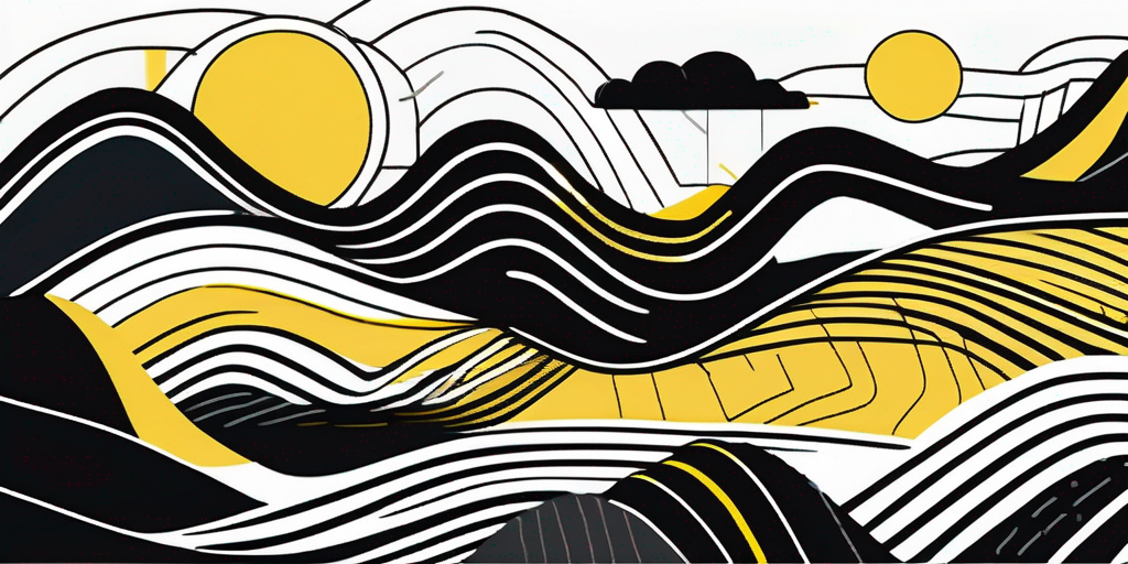 An abstract landscape where vibrant