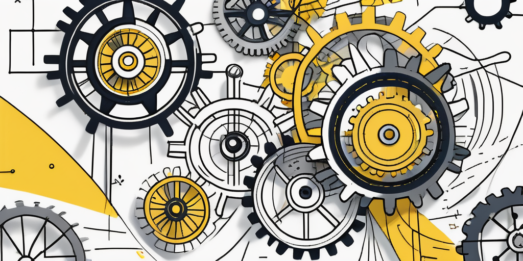 An interconnected web of gears and cogs