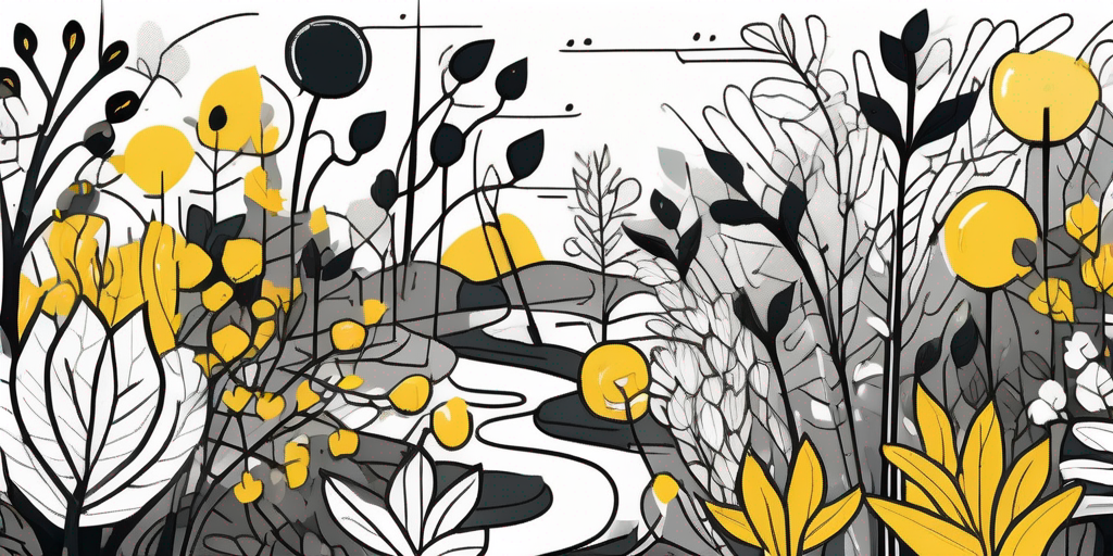 An abstract representation of a thriving garden