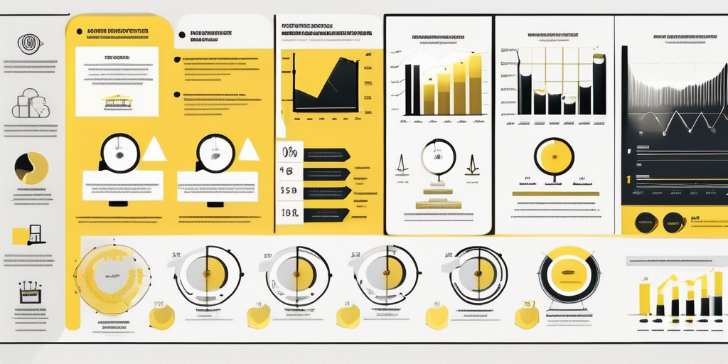 An intricate yet visually appealing infographic that showcases a variety of data types