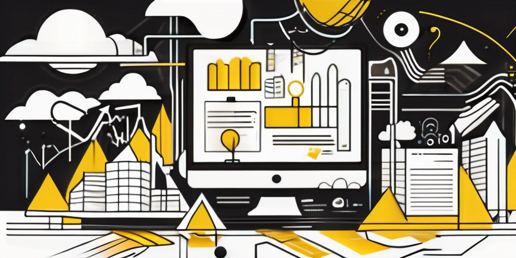 An abstract representation of a crowded digital landscape filled with various content elements