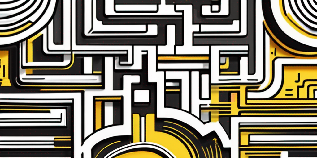 An intricate maze with various pathways leading to a bright