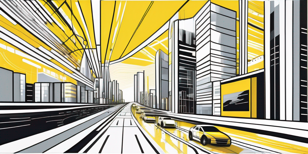 An abstract representation of a dynamic landscape filled with rapidly evolving technology