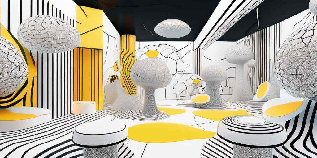 An immersive landscape that blends elements of augmented reality