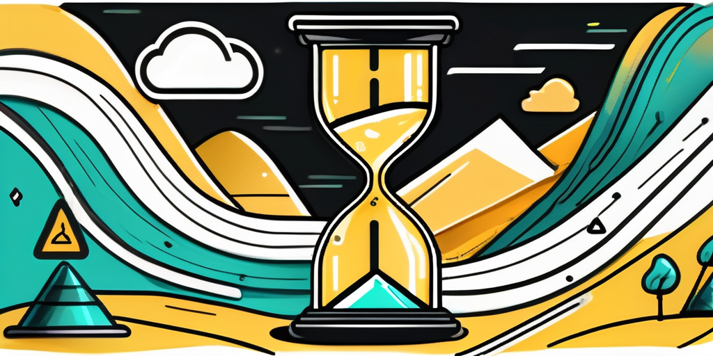 An hourglass with sand flowing rapidly