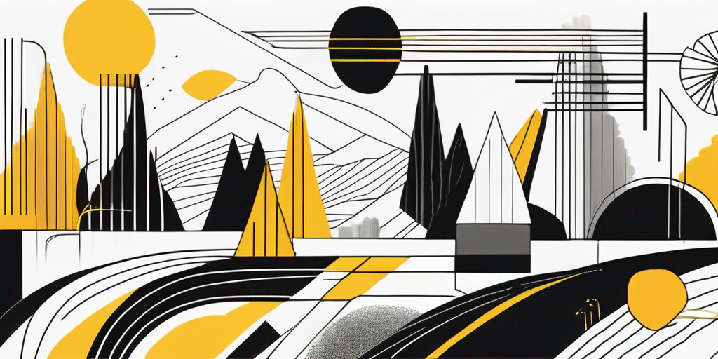 An abstract landscape that visually represents the integration of data and creativity
