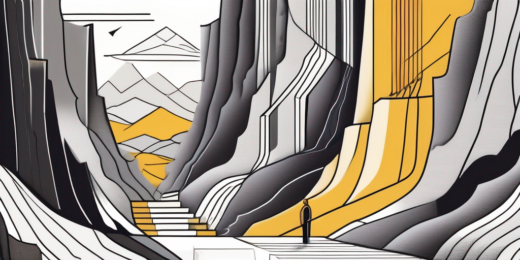 An abstract landscape featuring a deep