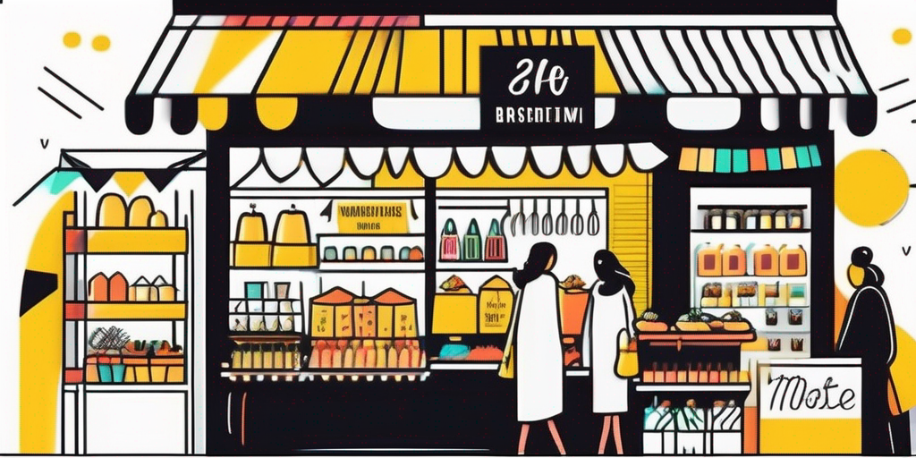 A vibrant marketplace filled with various colorful stalls