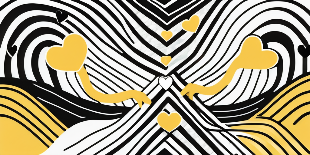 An abstract representation of intertwining data streams and vibrant emotional symbols