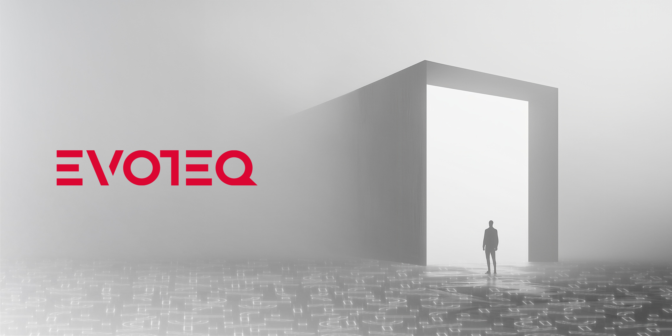 The Evoteq logo and a custom imagery used to illustrate the future forward brand, designed by OMNRAE.