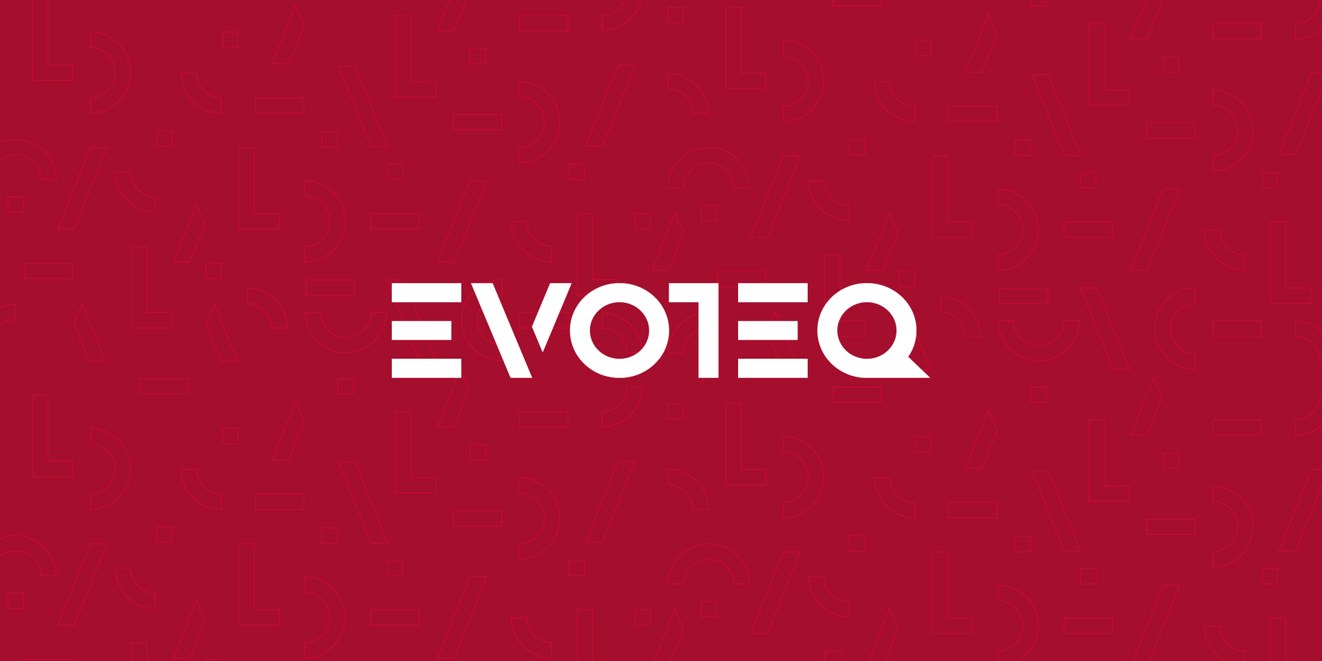 The Evoteq logo created with a custom font to represent the futuristic and technology focus values of the brand