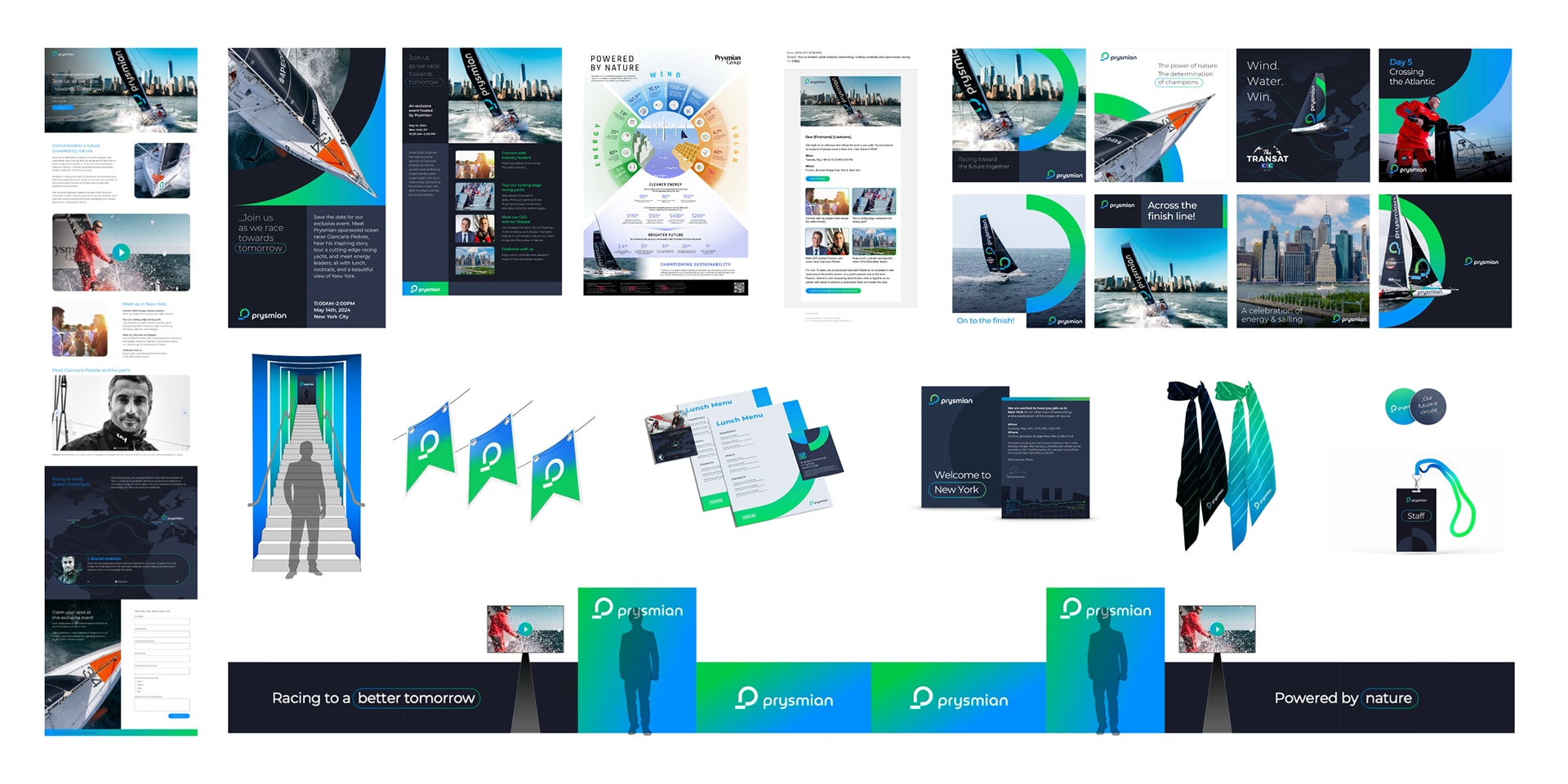 Prysmian's event development and design collage