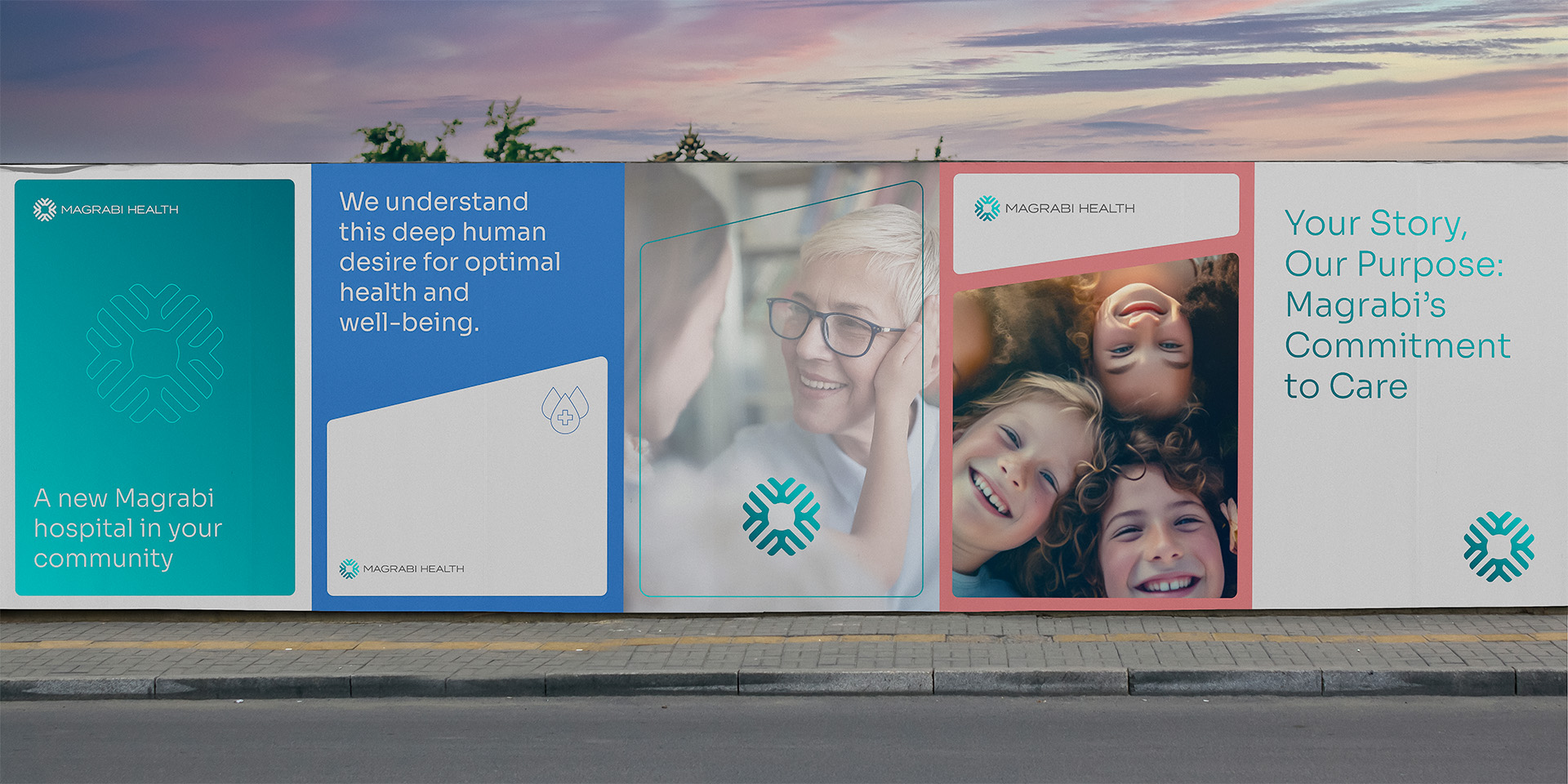 A OOH billboard designed with custom visuals, typography, colors, and key messaging to promote the Magrabri brand.