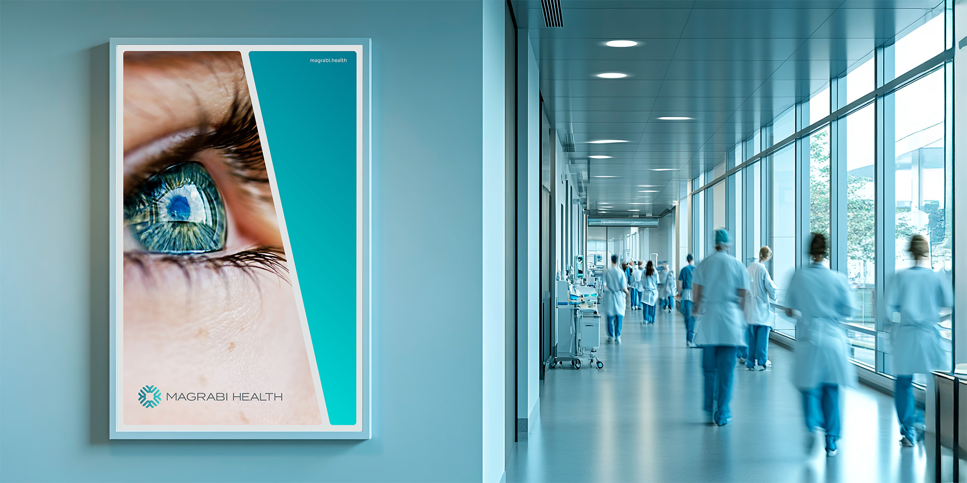 A poster design with custom imagery, taken during a photoshoot for the Magrabi brand.