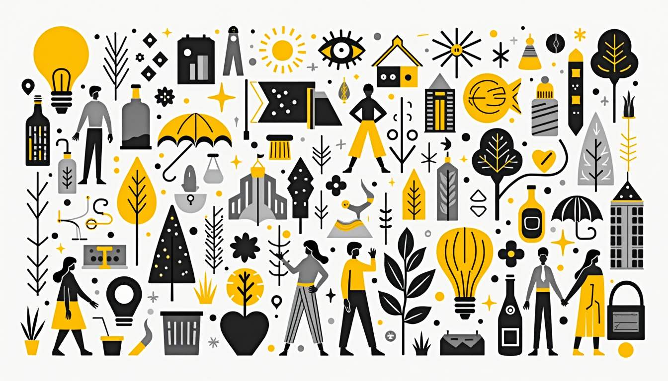 An abstract representation of a diverse marketplace