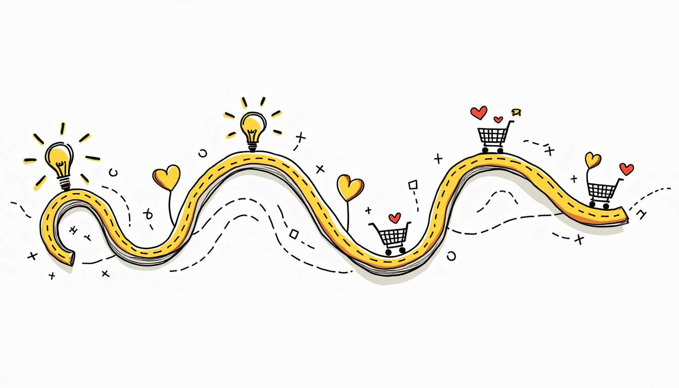 A winding path that represents the customer journey