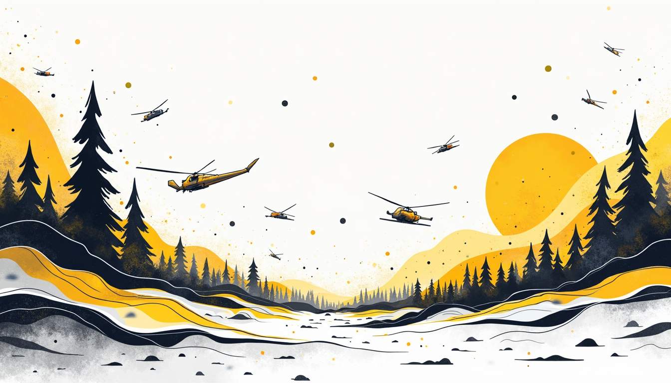 An abstract landscape that seamlessly blends elements of artificial intelligence